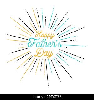 Felice Festa dei Padri. Disegno tipografico per il giorno del papà all'interno della scossa solare. Ideale per tazza, biglietto d'auguri, poster, striscioni, stampa di t-shirt e regalo. Stock ve Illustrazione Vettoriale