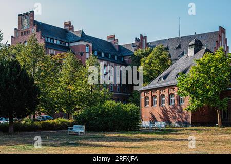 Vecchi edifici storici nel campus universitario dell'ospedale Charité, Mitte, Berlino, Germania La Charite è un ospedale universitario affiliato alla Humb Foto Stock