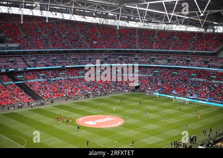 Londra, Regno Unito. 6 agosto 2023. Londra, 6 agosto 2023: Durante la partita di calcio finale del fa Community Shield tra l'Arsenal e il Manchester City al Wembley Stadium, Londra, Inghilterra. (Pedro Soares/SPP) credito: SPP Sport Press Photo. /Alamy Live News Foto Stock