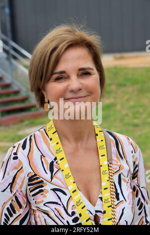 Corinne Van der Poel Poulidor fille, femme et mère de Champions du Cyclisme : fille de Raymond Poulidor, femme d’Adrie Van der Poel, mère de David et Foto Stock