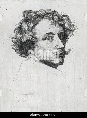 Autoritratto dall'Iconografia del 1630 circa di Anthony van Dyck Foto Stock