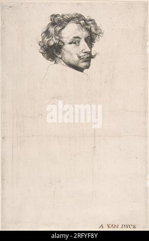 Autoritratto, dall'Iconografia del 1640 circa di Anthony van Dyck Foto Stock