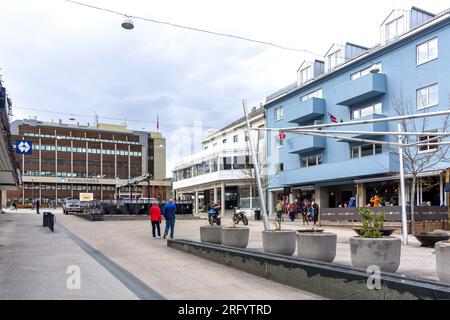 Centro pedonale della città, Vollan, Åndalsnes, Møre og Romsdal County, Norvegia Foto Stock