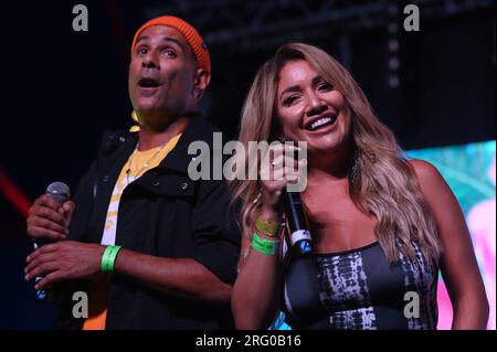 Walpole Park, Londra, Regno Unito. 5 agosto 2023. Jemelin Actigas, Richard Marcel, si esibisce al più grande Latin Music Festival del Regno Unito torna per il suo settimo anno quest'estate, facendo la doccia dell'amore latino e spolverando magia latina in tutto il Walpole Park di West London. Credito: Vedere li/Picture Capital/Alamy Live News Foto Stock