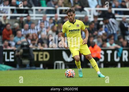 Adria Altimira di Villareal durante la partita di Sela Cup tra Newcastle United e Villareal CF a St. James's Park, Newcastle domenica 6 agosto 2023. (Foto: Mark Fletcher | mi News) crediti: MI News & Sport /Alamy Live News Foto Stock