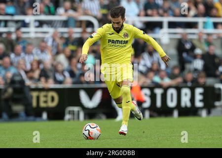 Alex Baena del Villareal durante la partita di Sela Cup tra Newcastle United e Villareal CF a St. James's Park, Newcastle domenica 6 agosto 2023. (Foto: Mark Fletcher | mi News) crediti: MI News & Sport /Alamy Live News Foto Stock