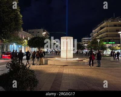 Il Monumento della luce dedicato agli Eroi della guerra di indeendenza greca, che celebra i 200 anni dalla rivoluzione greca del 1821 contro l'EMP ottomana Foto Stock