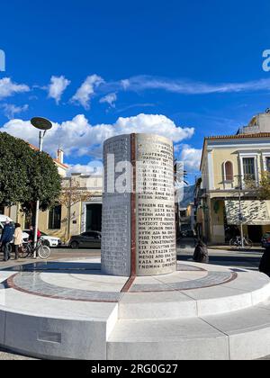 Il Monumento della luce dedicato agli Eroi della guerra di indeendenza greca, che celebra i 200 anni dalla rivoluzione greca del 1821 contro l'EMP ottomana Foto Stock