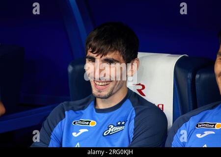 San Pietroburgo, Russia. 6 agosto 2023. Zelimkhan Bakaev (7) di Zenit visto durante la partita di calcio della Premier League russa tra lo Zenit San Pietroburgo e la Dinamo Mosca alla Gazprom Arena. Zenit 2:3 Dynamo. Credito: SOPA Images Limited/Alamy Live News Foto Stock