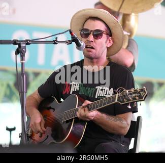 New Orleans, USA. 6 agosto 2023. I tuba Skinny si esibiscono sul Fidelity Bank Stage durante il Satchmo Summerfest presso la Old U.S. Mint di New Orleans, Louisiana, domenica 6 agosto 2023. (Foto di Peter G. Forest/Sipa USA) credito: SIPA USA/Alamy Live News Foto Stock