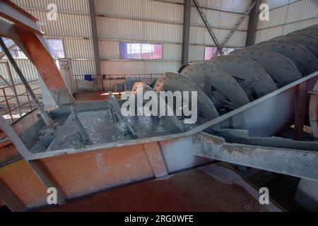 Materiali separatori per macchine nella lavorazione di minerali per estrazione dell'oro Foto Stock