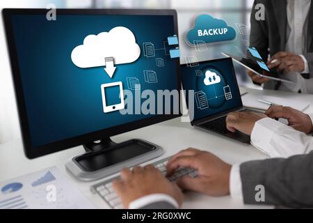 LIVE STREAMING Backup Download digitale di elaborazione un trasferimento dei dati , il download di streaming Foto Stock