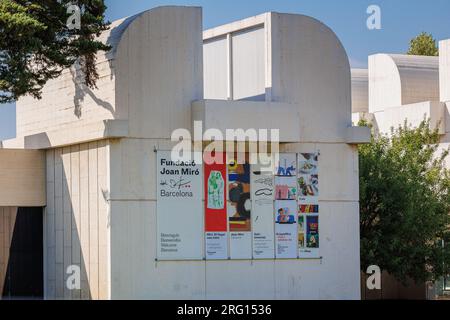 Ingresso di Fundació Joan Miró a Montjuic Hill a Barcellona, Spagna. Foto Stock