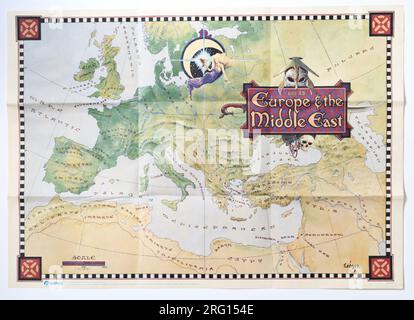 Poster della mappa di gioco di Conquests of Camelot: The Search for the Grail, un gioco di avventura grafica Sierra del 1990 Foto Stock