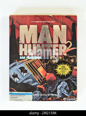 Man Hunter 2; 1989 Box Front cover Art Illustration, MS-DOS Sierra Adventure Games Foto Stock