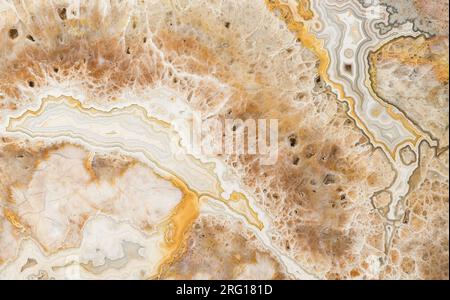 Primo piano di un'agata di pizzo tagliata e lucida dal Messico Foto Stock