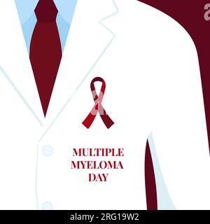 Nastro giorno di sensibilizzazione contro il cancro mieloma multiplo del midollo osseo Illustrazione Vettoriale