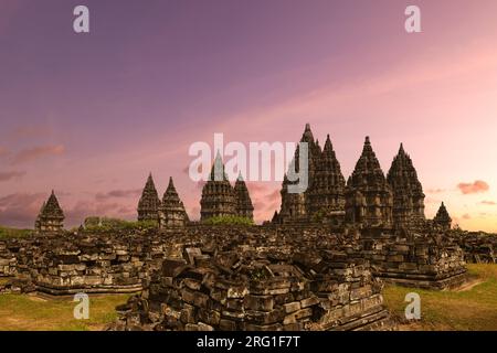 Prambanan, un complesso di templi indù a Yogyakarta, Giava meridionale, Indonesia, Foto Stock