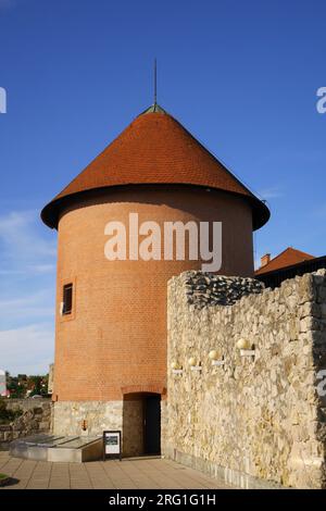 Il bastya Dobo, il Bastione Dobo, il castello di Eger, Eger, Ungheria Foto Stock