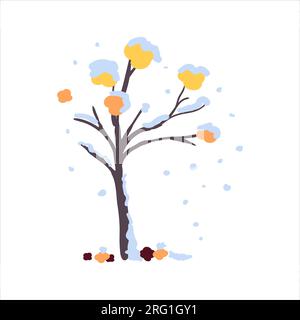 Stagioni, alberi in periodi diversi. Illustrazione vettoriale, concetto di cambiamento delle stagioni. Primavera estate autunno inverno. Illustrazione Vettoriale