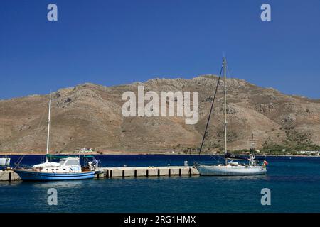 Livadia Bay, Tilos, isole del Dodecaneso, Egeo meridionale, Grecia. Foto Stock