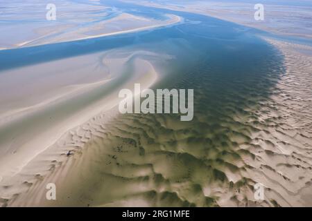 Vista da un piano. Ghebi e velme alla Germania il Wadden Sea. Foto Stock