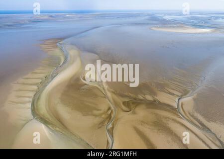 Vista da un piano. Ghebi e velme alla Germania il Wadden Sea. Foto Stock