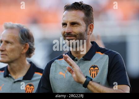 Valencia, Spagna. 5 agosto 2023. Ruben Baraja (Valencia) calcio/calcio : spagnolo pre-stagionale 'Trofeo Naranjaa' partita tra Valencia CF 1-2 Aston Villa FC al campo de Mestalla di Valencia, Spagna . Crediti: Mutsu Kawamori/AFLO/Alamy Live News Foto Stock