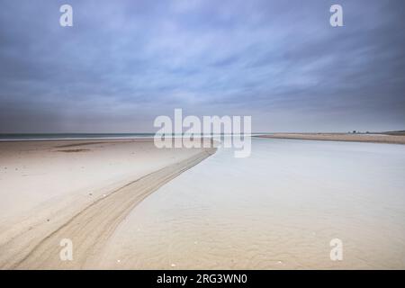 Interruttori sulla spiaggia del Mare del Nord Foto Stock