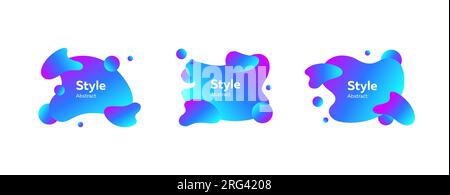 Collezione di bellissimi elementi dinamici a gradiente neon Illustrazione Vettoriale