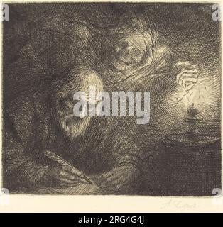 Morte e filosofo (la mort et le philosophe) di Alphonse Legros Foto Stock