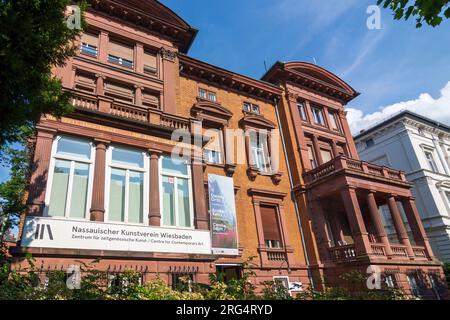 Wiesbaden: casa di Nassauischer Kunstverein (Nassau Art Association) a Rheingau, Assia, Assia, Germania Foto Stock