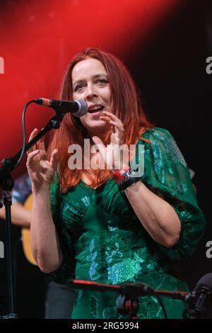 Kathryn Tickell si esibisce al Wickham Festival. 5 agosto 2023 Foto Stock