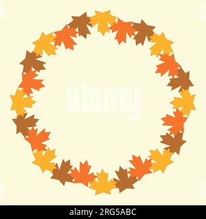 Cornice autunnale. Foglie autunnali. Biglietto d'auguri o invito Illustrazione Vettoriale