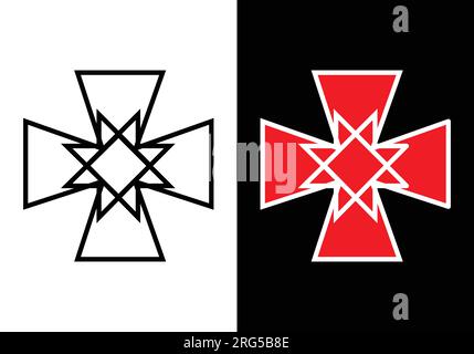 l'icona della croce del cavaliere templare è stata modificata in questo modo. vettore di illustrazione del logo. Illustrazione Vettoriale