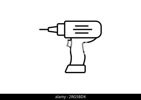 Icona di foratura. Icona relativa a carpenteria, costruzione, progetti, applicazioni e interfacce utente. stile icona linea. Semplice progettazione vettoriale modificabile Illustrazione Vettoriale