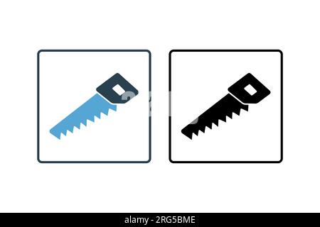 Icona Saw. Icona relativa a carpenteria, costruzione, progetti, applicazioni e interfacce utente. stile icona a tinta unita. Semplice progettazione vettoriale modificabile Illustrazione Vettoriale