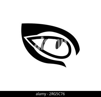 logo eye con riferimento cat eye. Illustrazione Vettoriale