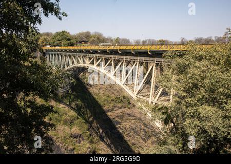 Il Victoria Falls Bridge, Zimbabwe Foto Stock