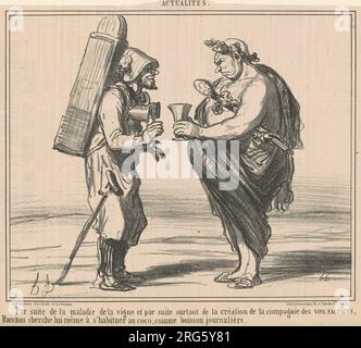 Par suite de la maladie de la vigne XIX secolo di Honoré Daumier Foto Stock