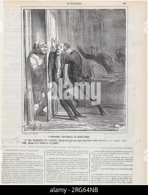 Riforma elettorale in Inghilterra, da 'News of the Day', pubblicato su le Charivari, 26 febbraio 1866 26 febbraio 1866 da Honoré Daumier Foto Stock