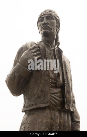 Statua di immigrati libanesi su un molo di Halifax in nuova Scozia Foto Stock