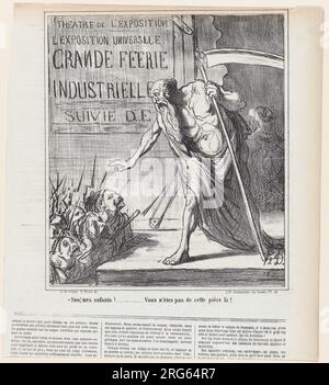 No, i miei figli... Non fate parte di questo spettacolo qui!, da 'notizie del giorno', pubblicato su le Charivari, 8 marzo 1867 8 marzo 1867 da Honoré Daumier Foto Stock