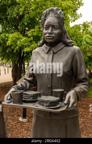 La scultura dei volontari nel centro di Halifax, nuova Scozia Foto Stock