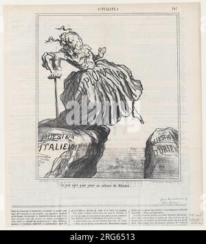 Un po' troppo vecchio per suonare "Colossus of Rhodes", da "News of the Day", pubblicato su le Charivari, 10 dicembre 1867 10 dicembre 1867 da Honoré Daumier Foto Stock