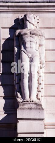 Scultura dettaglio Bank of England Threadneedle Street Londra Foto Stock