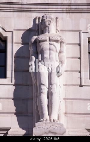 Scultura dettaglio Bank of England Threadneedle Street Londra Foto Stock