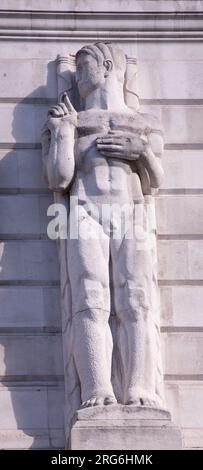 Scultura dettaglio Bank of England Threadneedle Street Londra Foto Stock