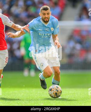 6 agosto 2023 - Arsenal contro Manchester City - fa Community Shield - Wembley Stadium. Mateo Kovacic del Manchester City durante la partita contro l'Arsenal. Immagine : Mark Pain / Alamy Live News Foto Stock