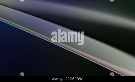 Sfondo di un'immagine di rendering 3D elegante e moderna con una curva dinamica di Bezier sulla piastra metallica color arcobaleno. Illustrazione 3d di alta qualità Foto Stock
